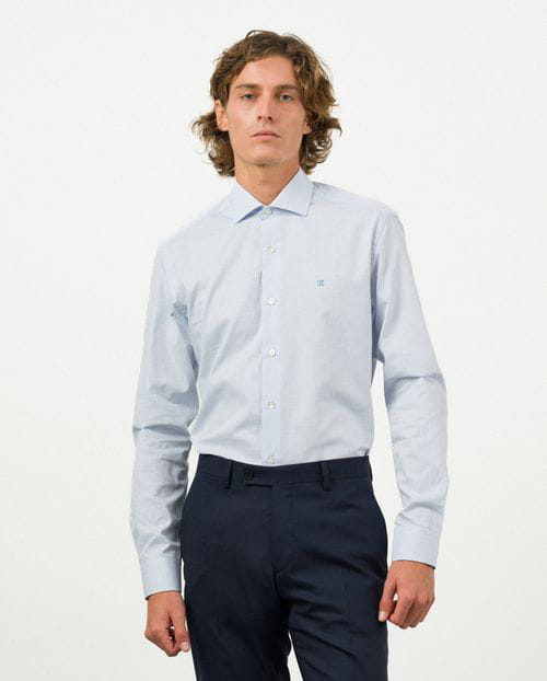 Etiem Camisa De Vestir Slim Fit En Maquineta De Algodón