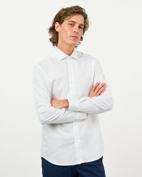 Etiem Camisa De Vestir Slim Fit En Microdibujo De Algodón