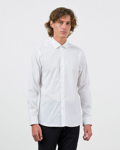 Etiem Camisa Entallada Extra-slim Fit En Popelín De Algodón Elástico