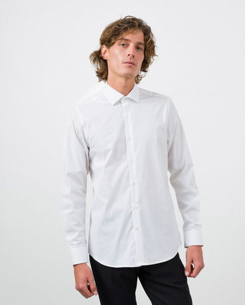 Etiem Camisa entallada extra-slim fit en popelín de algodón elástico