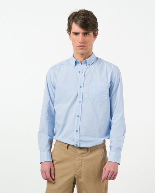 Etiem Camisa sport regular fit en microdibujo de algodón