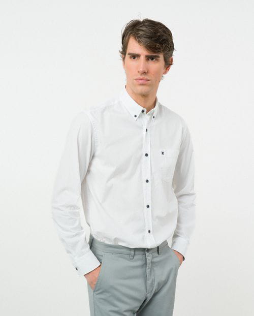 Etiem Camisa Sport Regular Fit En Popelín Liso De Algodón