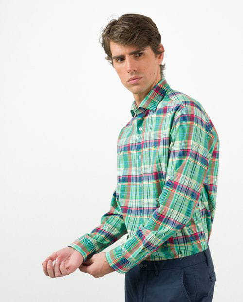 Etiem Camisa Sport Relaxed Fit En Cuadro Madrás De Algodón