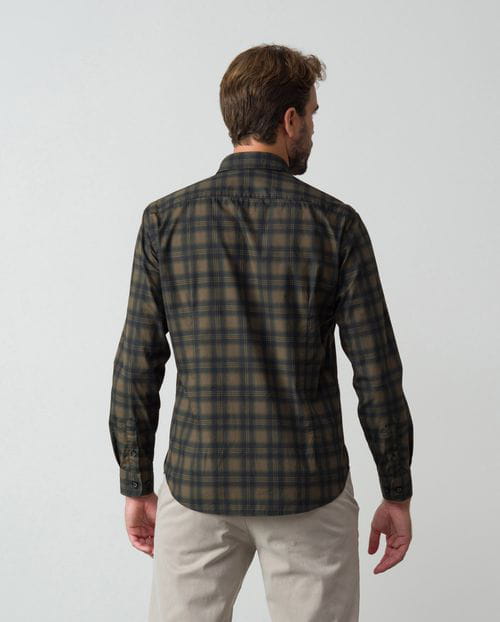 Etiem Camisa Sport Slim Fit En Algodón Con Estampado De Cuadro Madrás