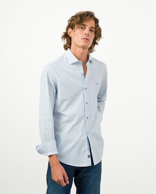 Etiem Camisa Sport Slim Fit En Estampadito Estrella De Mar De Algodón