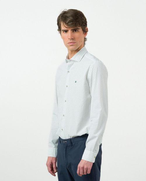 Etiem Camisa Sport Slim Fit En Estampadito Floral De Algodón