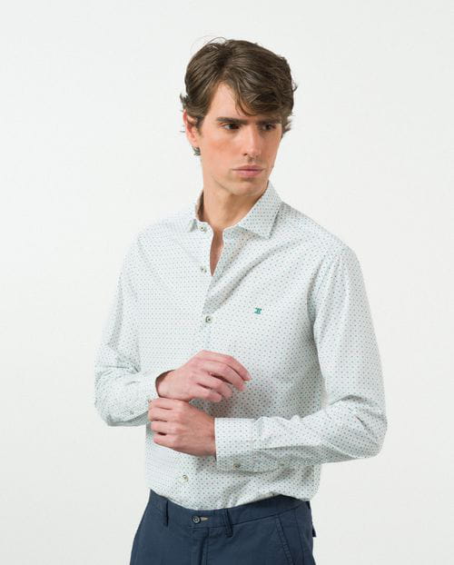 Etiem Camisa Sport Slim Fit En Estampadito Floral De Algodón