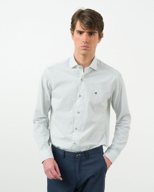 Etiem Camisa sport slim fit en estampadito floral de algodón