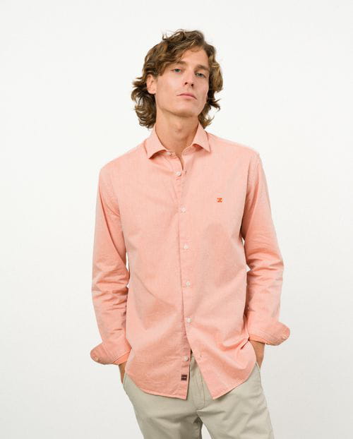 Etiem Camisa sport slim fit en microestructura de algodón