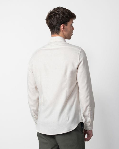 Etiem Camisa Sport Slim Fit En Una Patita De Gallo De Algodón-tencel