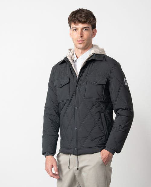 Etiem Cazadora Acolchada De Rombos Con Cuello Camisero Y Bolsillos