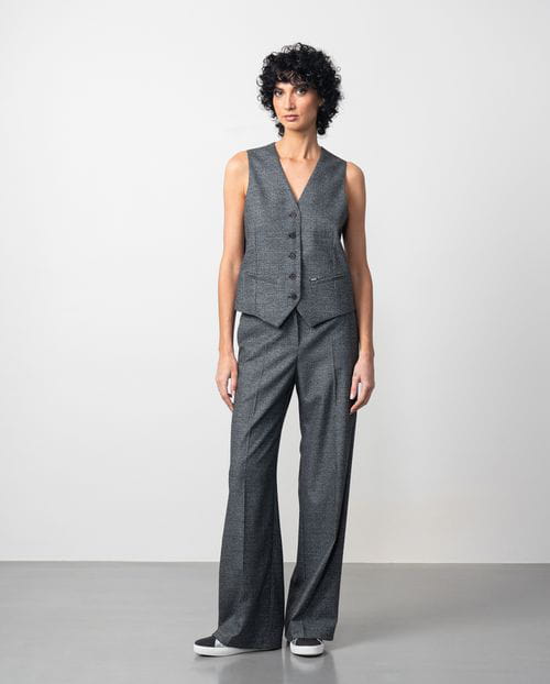 Etiem Chaleco De Botones En Franela Con Cuadro Gales