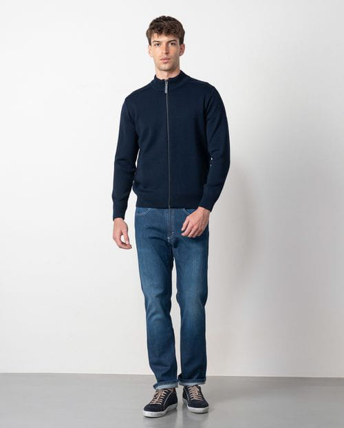 Etiem Chaqueta-cazadora En Punto Cerrojillo Con Cremallera Y Cuello Alto