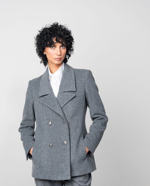 Etiem Chaqueta Cruzada De Muflón Con Solapas Pequeñas