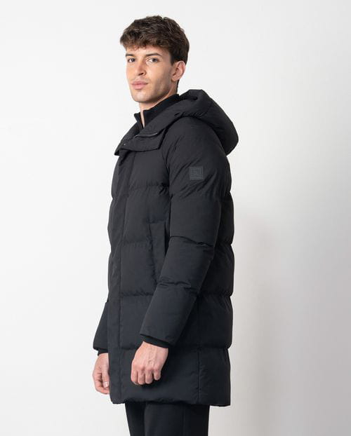 Etiem Chaquetón Largo Acolchado "tipo Puffed" Con Capucha En Tejido Elástico Ultraligero