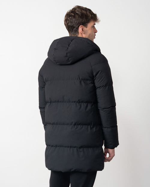 Etiem Chaquetón Largo Acolchado "tipo Puffed" Con Capucha En Tejido Elástico Ultraligero