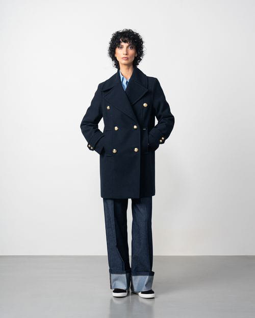 Etiem Chaquetón Marinero Cruzado Con Botones Dorados