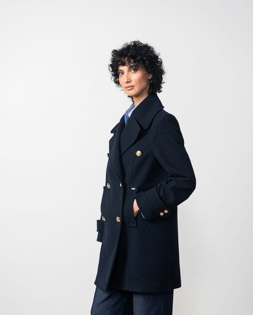 Etiem Chaquetón Marinero Cruzado Con Botones Dorados