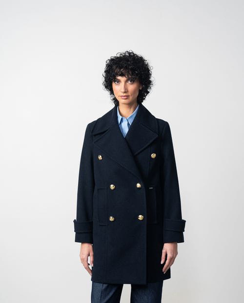 Etiem Chaquetón marinero cruzado con botones dorados