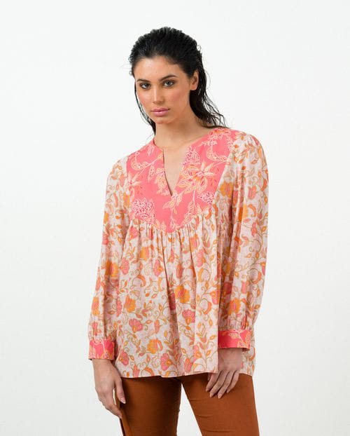 Etiem Blusón Fluido De Estampados Combinados