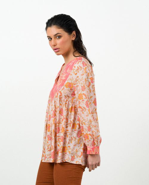 Etiem Blusón Fluido De Estampados Combinados