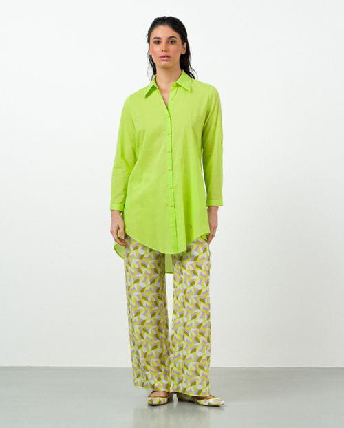 Etiem Blusón Largo Abotonado En Voile De Algodón