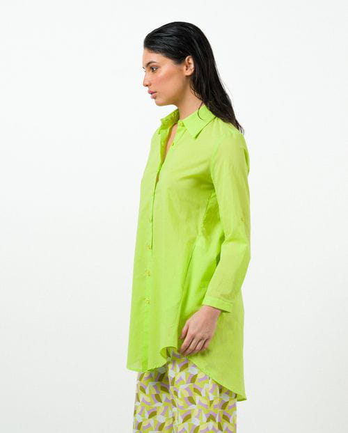 Etiem Blusón Largo Abotonado En Voile De Algodón