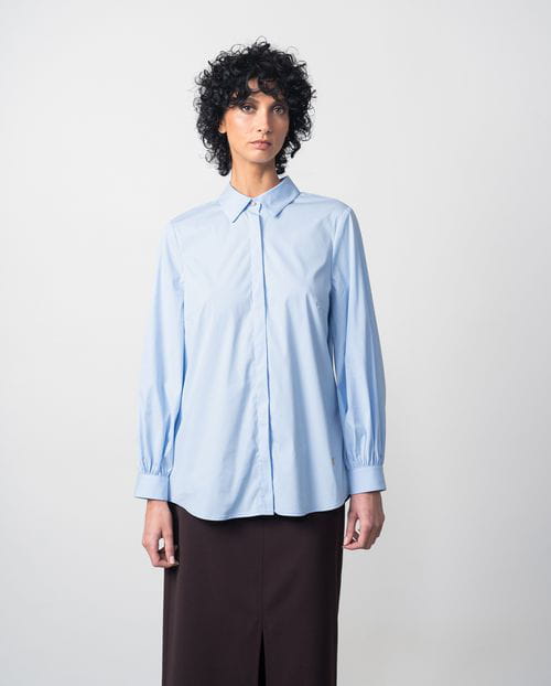 Etiem Camisa De Popelín Suave De Manga Abullonada