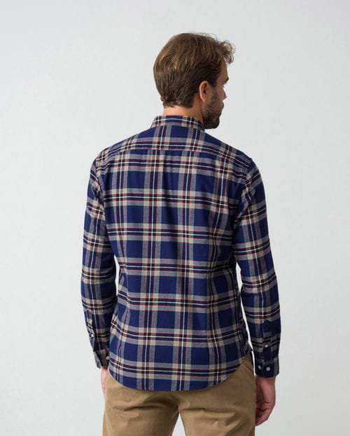 Etiem Camisa Sport Slim Fit En Viyela De Cuadros