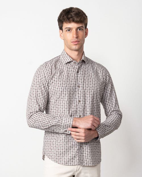 Etiem Camisa Sport Slim Fit Estampada En Algodón