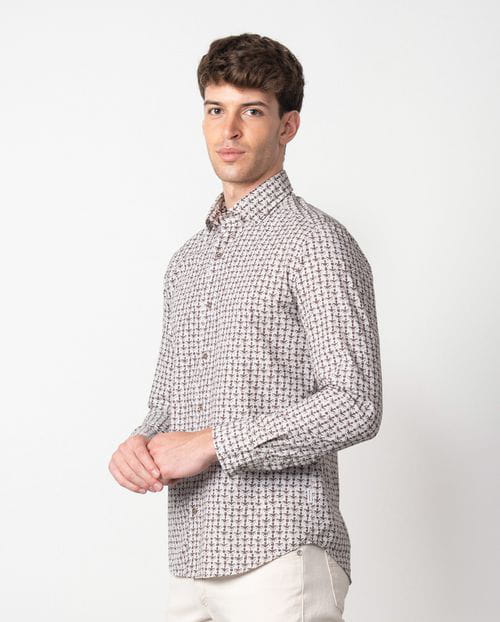 Etiem Camisa Sport Slim Fit Estampada En Algodón