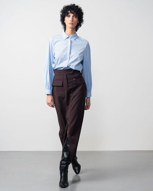 Etiem Falda Recta De Franela Con Abertura Delante