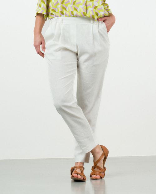 Etiem Pantalón De Pinzas Tobillero En Lino-viscosa