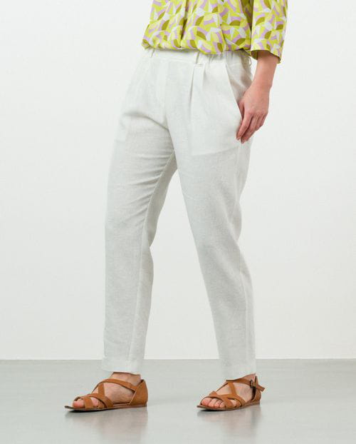 Etiem Pantalón De Pinzas Tobillero En Lino-viscosa