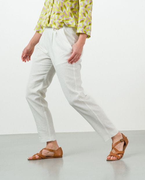 Etiem Pantalón De Pinzas Tobillero En Lino-viscosa