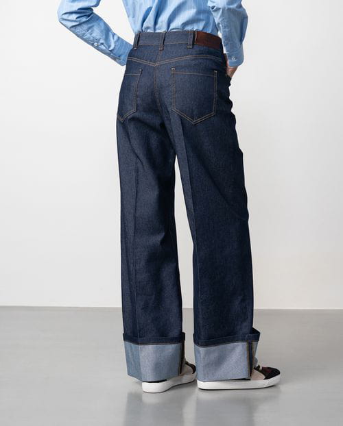 Etiem Pantalón Tejano Ancho Con Vuelta