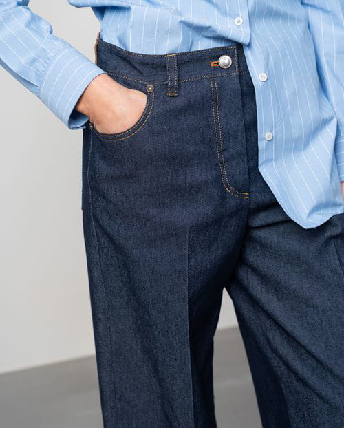 Etiem Pantalón Tejano Ancho Con Vuelta