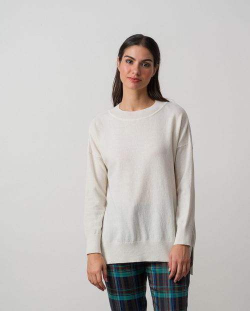 Etiem Jersey amplio de lana con manga caída y cuello caja