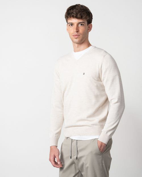 Etiem Jersey De Cuello Pico En Punto Tricot Liso Y Costuras Menguadas