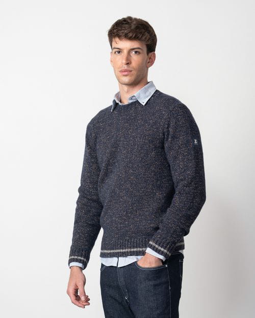 Etiem Jersey De Cuello Redondo En Punto Rústico De Lana-algodón