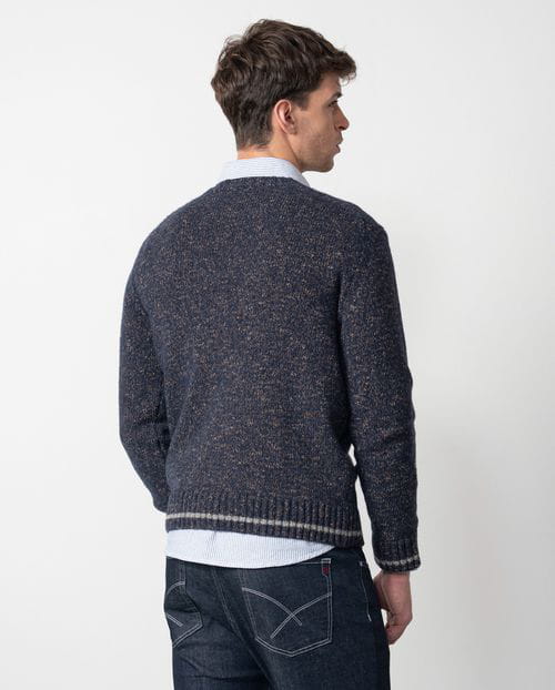 Etiem Jersey De Cuello Redondo En Punto Rústico De Lana-algodón