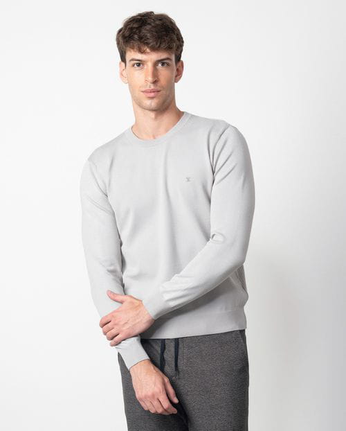 Etiem Jersey De Cuello Redondo En Punto Tricotado Liso Y Manga Larga