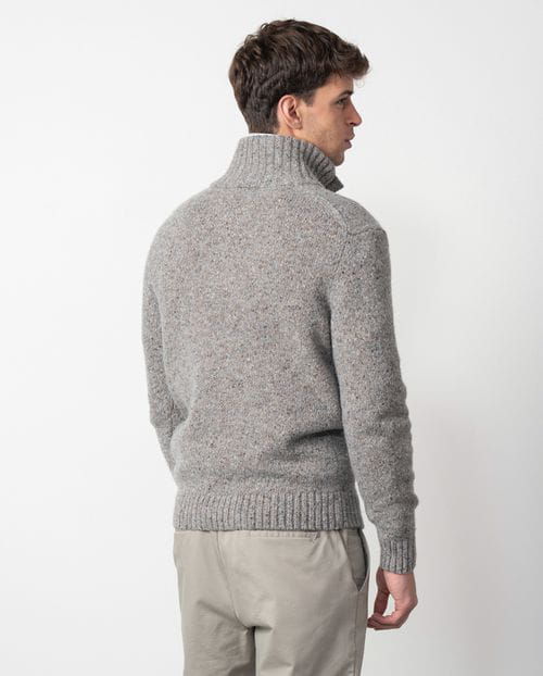 Etiem Jersey De Punto Rústico Con Cuello Alto Y Cierre De Botones