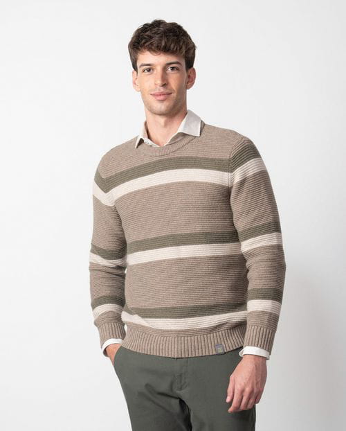 Etiem Jersey De Rayas En Punto Tricotado De Canutillo Rústico