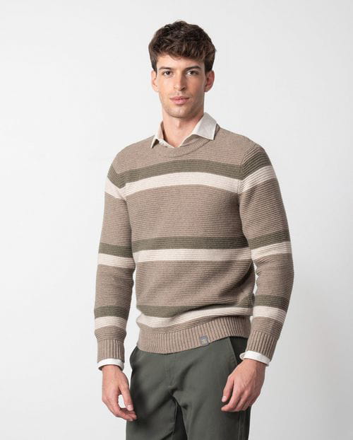 Etiem Jersey De Rayas En Punto Tricotado De Canutillo Rústico