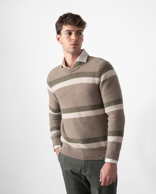 Etiem Jersey De Rayas En Punto Tricotado De Canutillo Rústico