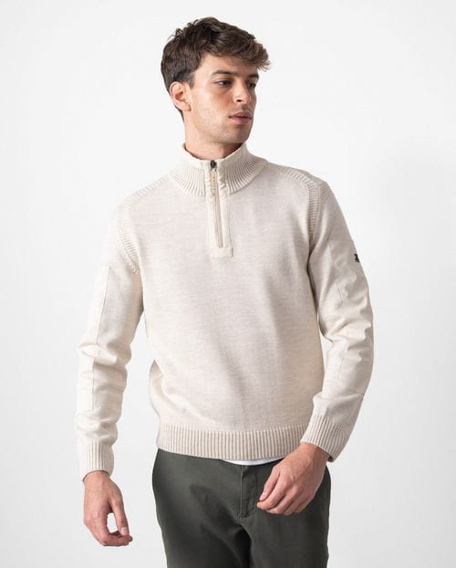 Etiem Jersey "estilo Marinero" Con Cuello Alto Y Cremallera