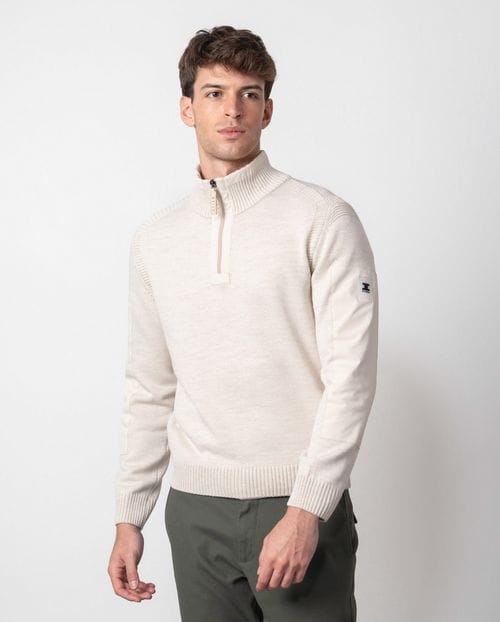 Etiem Jersey "estilo marinero" con cuello alto y cremallera