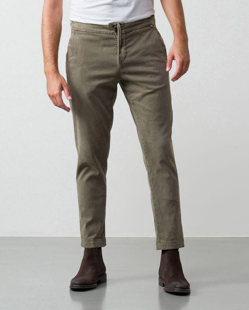 Etiem Pantalón Chino Sport De Cordón Y Goma En Tejido De Algodón-tencel Elástico