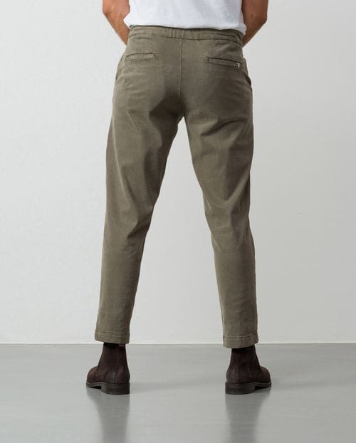 Etiem Pantalón Chino Sport De Cordón Y Goma En Tejido De Algodón-tencel Elástico
